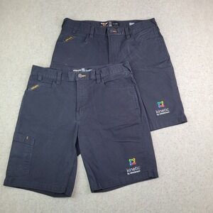 Lot of 2 Ariat Rebar M4 Shorts Mens 34 Black Workwear 9" Inseam Relaxed Cotton